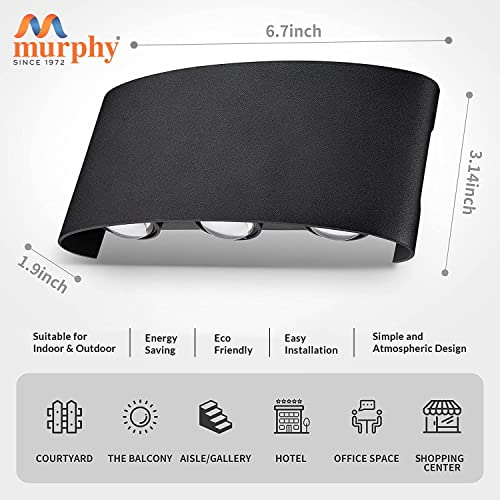 Image of Murphy 6-Watt Sixer U-Shape Up Down Outdoor LED Wall Light with Aluminium IP65 Grade Waterproof Body (Multi Color, Pack of 2)