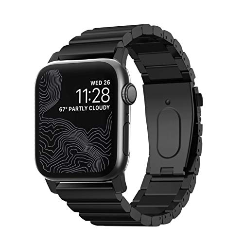 NOMAD NM1A4HB000 Accesorio de Relojes Inteligentes Grupo de Rock Negro Acero Inoxidable NM1A4HB000, Grupo de Rock, Negro, Apple, Apple Watch Series 1, 2, 3, 4, 5, Acero Inoxidable, Negro