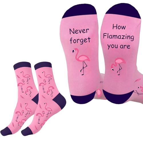 Liomxase Inspirational Gifts - Flamingo Gifts for Women Motivational Encouragement Positive Cheer up Uplifting Emotional Support Graduation Gift Ideas for Boys Girls Women Men Socks Stocking Stuffers