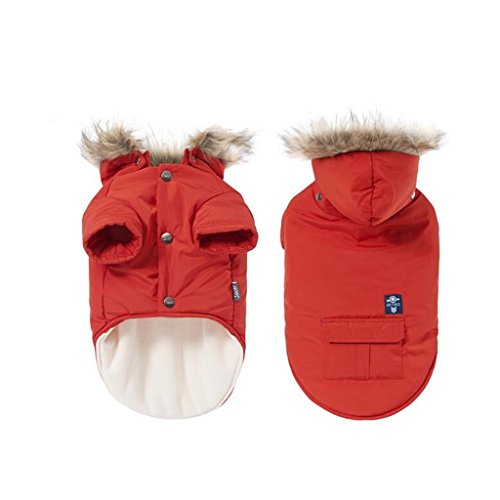 Petbobo Cat Dog Doggie Down Jacket Hoodie Coat Pet Clothes Warm Clothing For Small Dogs Winter Red S #TOP1