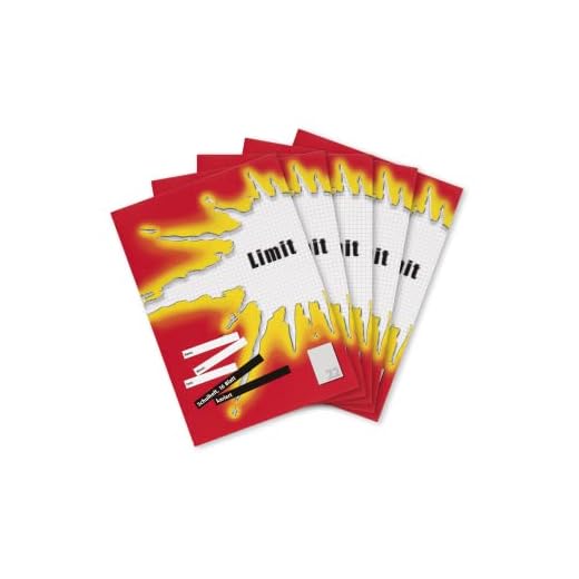 Limit Schulheft A4, 16 Blatt, Lineatur 22, kariert, 5 Stück