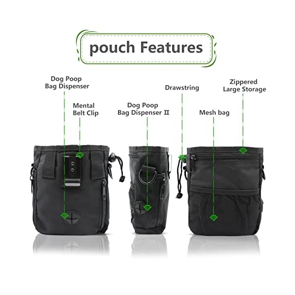 MGKSHADOW Dog Treat Pouch, Pet Training Clicker 2 Pieces + Pet Treat Pouch 1, Built-in Poop Bag Dispenser, Black (Black) MGKSHADOW Dog Treat Pouch, Pet Training Clicker 2 Pieces + Pet Treat Pouch 1, Built-in Poop Bag Dispenser, Black (Black)
