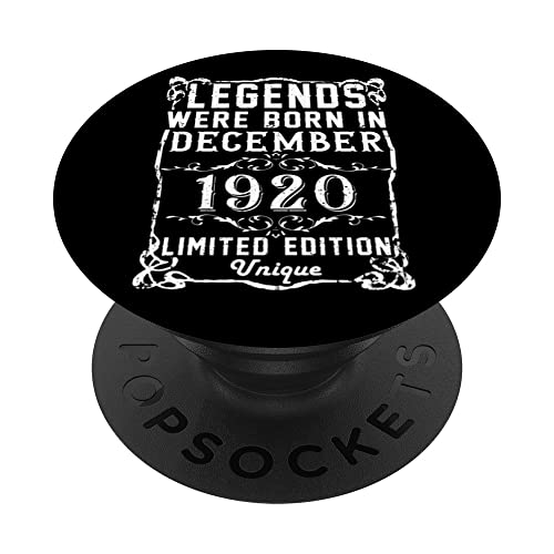 Cumpleaños Diciembre 1920 Edición Limitada Regalo Vintage PopSockets PopGrip Intercambiable