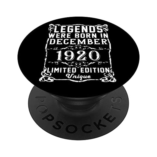 Cumpleaños Diciembre 1920 Edición Limitada Regalo Vintage PopSockets PopGrip Intercambiable