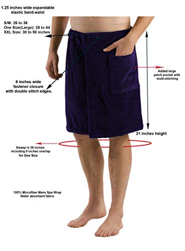 BY LORA Personalized Name Mens Shower Wraps Towels, Small Medium, White2