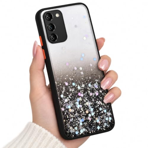 Image of VONZEE Case Compatible with Samsung Galaxy S20 FE 5G, Non Moving Glitter Cover for Girls & Women Soft TPU Shockproof Anti Scratch Drop Protection Cover (Black)