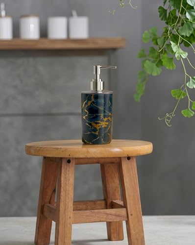 Image of Italian Design Liquid Soap Dispenser| Sanitizer Dispenser | Lotion Dispenser | Shampoo Dispenser | Handwash Bottle | Metallic Grey Finish, 350ml (Italian Black)