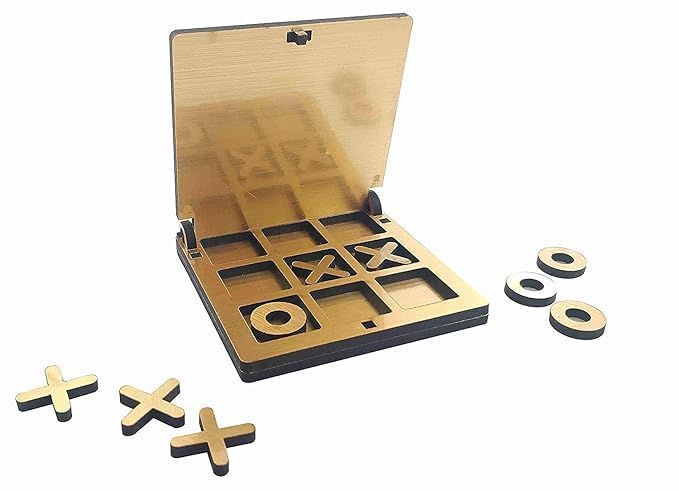 Image of Braintastic WoodenTIC TAC Toe Travel Board Game Learning & Creative Educational Intelligence Brain Games Toys for Kids (Pack of 8)