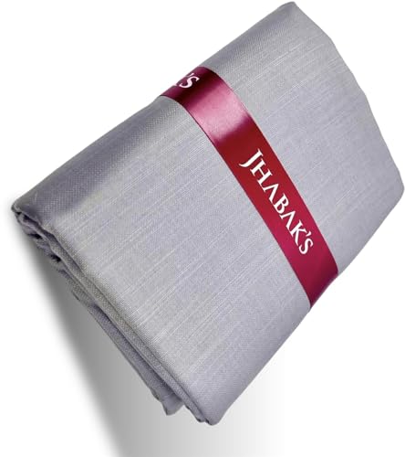 Image of JHABAK'S Men's 100% Pure Cotton Unstitched 1.7 Meters Shirt Piece - 3.25 Meters Suit Fabric Set with Cufflinks (Multicolour, All Weather Fabric, Attractive Box)