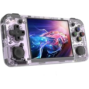 RG35XX H 10200 Retro Games Handheld Game Console, Purple Gaming Console Built-in 128G Card, 3.5 Inch IPS Screen Linux System 8 Hours High Capacity Battery Support HDMI TV Output 5G WiFi Bt 4.2