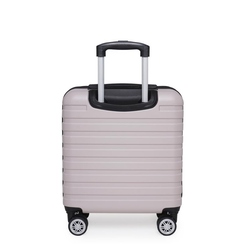 Image of SWISS MILITARY Dapper Overnighter Laptop Trolley 32L Polycarbonate Cabin Luggage with 15.4 Inch Laptop TSA Lock 360 Degree Wheels Utility Organizer Ivory