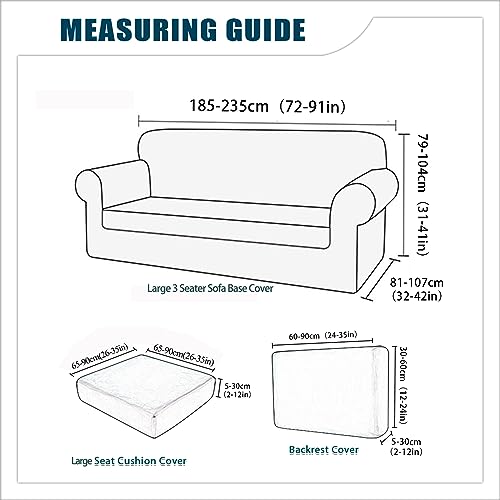 Housse de canapé velours extensible de prestige pour dossiers séparés taille L