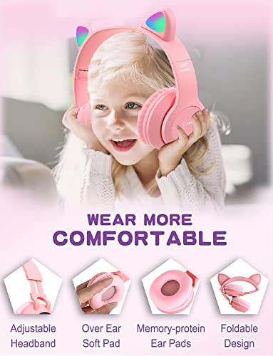 YGN Kids Headphones LED Cat Ear Headphones