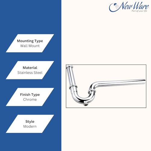 Image of NEW WARE Bottle Trap P Trap Type CP Chrome Plated for Bathroom and Kitchen Sink Drain