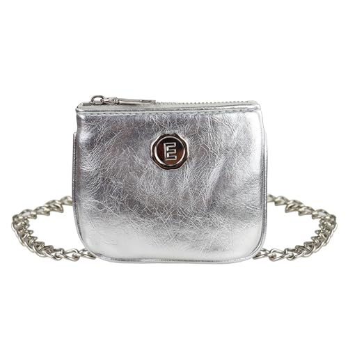 Andiker Small Crossbody Purses for Women, Reflective PU Coin Purse for Women with Silver Chain Shoulder Strap