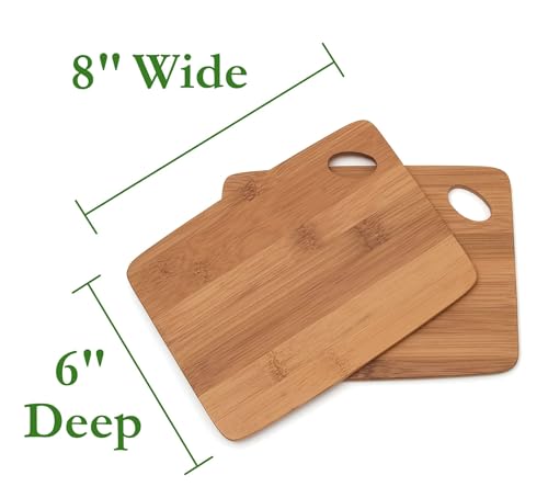 Tabla de cortar rectangular de bambú, set de 2 unidades miniatura 2