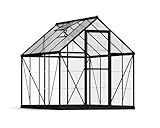 Canopia by Palram Serre de Jardin Hybrid 6x8 4.6m² Noire Cadre en Aluminium, Panneaux en Polycarbonate, Résistant aux UV