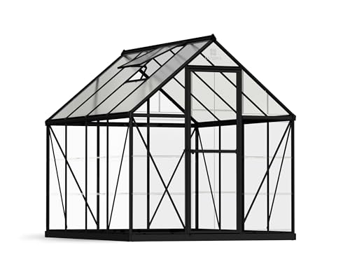 Canopia by Palram Serre de Jardin Hybrid 6x8 4.6m² Noire Cadre en Aluminium, Panneaux en Polycarbonate, Résistant aux UV
