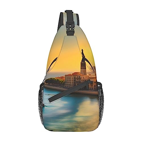 Sunset In Barcelona Backpacks, Men'S And Women'S Chest Bags, Crossbody Bags, Hiking Fashion Shoulder Bags Outdoor Sports