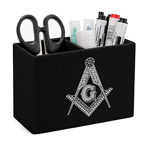 GZYWLKJ Portapenne con 2 scomparti, con segno della massoneria, organizer da scrivania, per pennelli da trucco