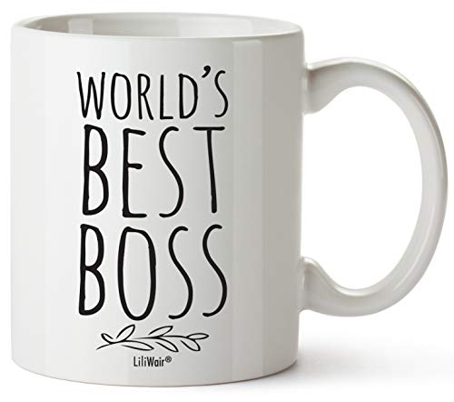 Worlds Best Boss Mug For The Office | Boss Lady Gifts | Best Boss Gifts For Women And Men | Gifts For Boss | World's Best Boss Ever Gifts | Worlds Okayest Boss | Bosses Day Decorations Coffee Mugs