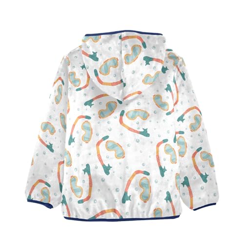 Cute Diving Mask and Snorkel Girls Fleece Jacket Girls Fall Jacket Girls Zip Up Hoodie Girls Sherpa Jacket 2-10T2