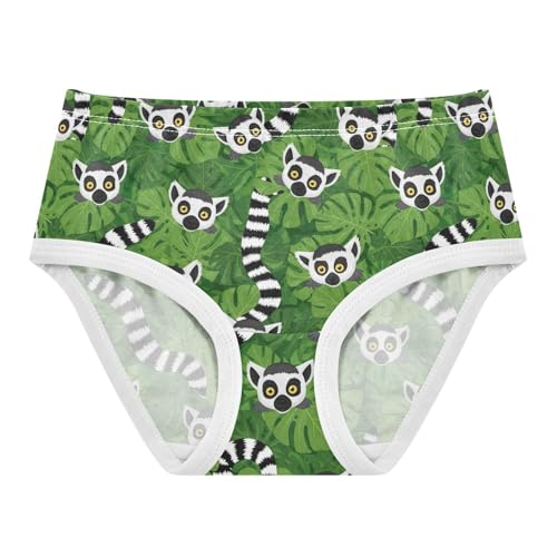Joisal Cartoon Lemur Leaves Green Toddler Underwear Floral 2t Cotton Little Girl Panties Personalized Briefs Undies Kids