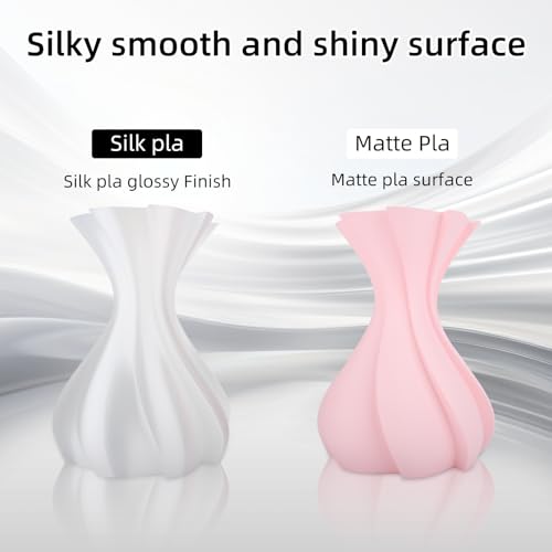 Image of 3DHoJor Silk PLA Filament 1.75mm, PLA Filament 1.75mm Silk Shiny 3D Printer Filament, 1kg Cardboard Spool (2.2lbs), Dimensional Accuracy + /- 0.03 mm, Fit Most FDM Printer(White)