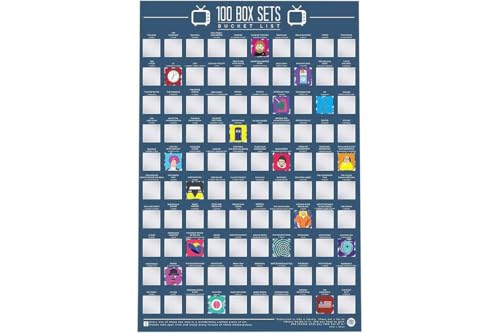 Gift Republic 100 TV Box Sets Bucket List Scratch Poster, A2 Size, Multicolour