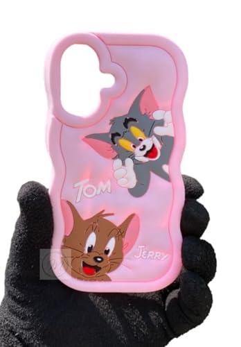Image of MIDOS Back Cover Compatible with iPhone 16 Soft Silicone 3D Cute Cartoon Full Protective Case for iPhone 16 (Baby Pink)