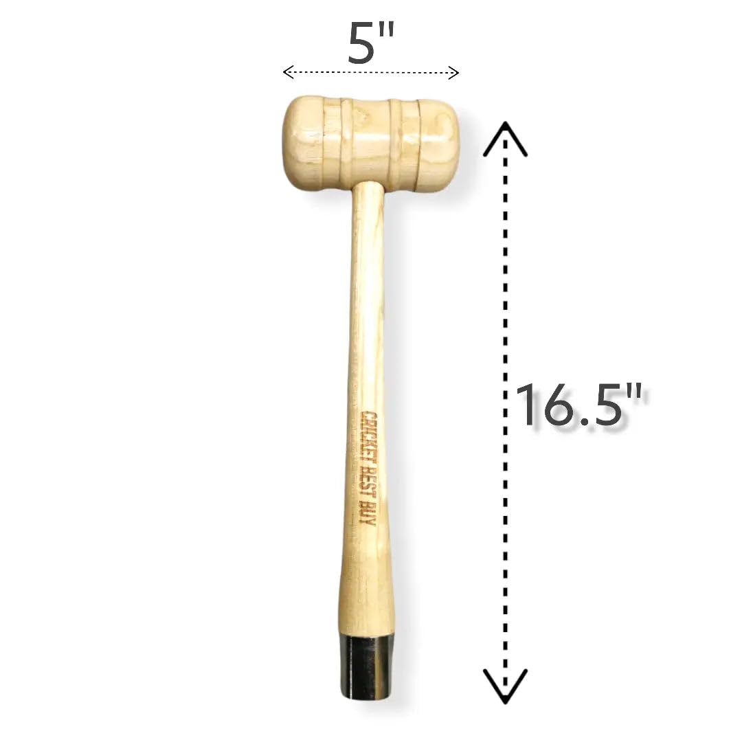 Cricket Best Buy CBB Cricket Bat Mallet and Cone Combo Hammer Wooden Knocking Applying Rubber Grip, One Size