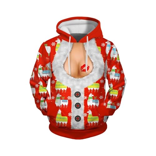 Weihnachtspulli Herren Rentier Sweatshirt, Schneemann Übergröße...