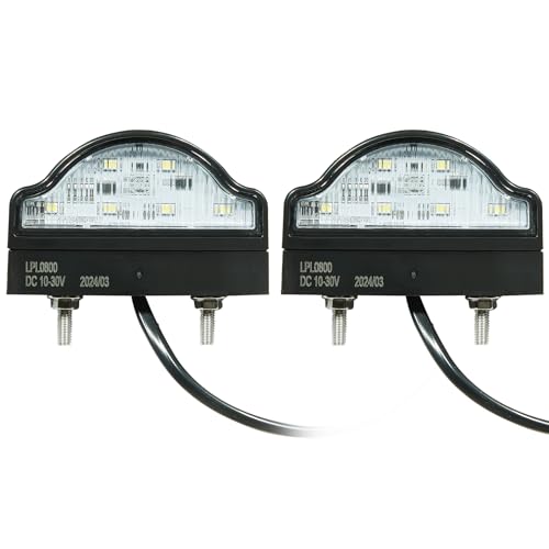 SPARKMOTO 2 x Pilotos De Matrícula Led Remolque Homologados,Luces De Matricula Caravana,Luz Trasera De Matrícula De Remolque Led Universal 12V 24V, Luz De Matricula Para Remolque Impermeable