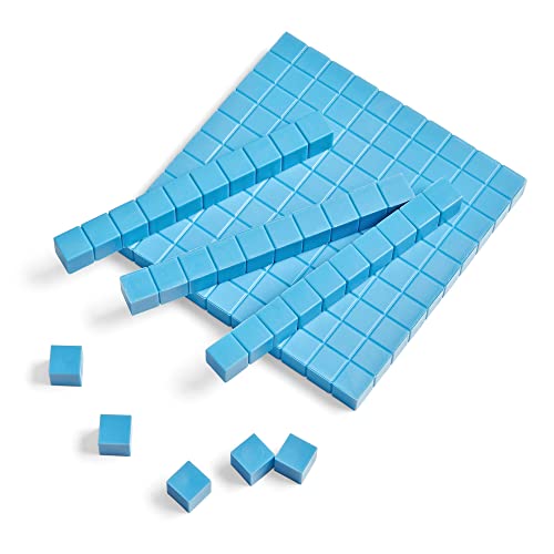 Image of ETA hand2mind Blue Plastic Base Ten Blocks, 161-Piece Starter Set