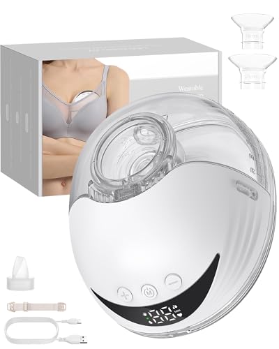 eSynic Extractor de leche eléctrico de 210 ml, manos libres, 4 modos y 12 niveles, bomba de lactancia inalámbrica con bridas de 24/21/19 mm, pantalla LED a prueba de fugas, sin BPA, bomba de leche