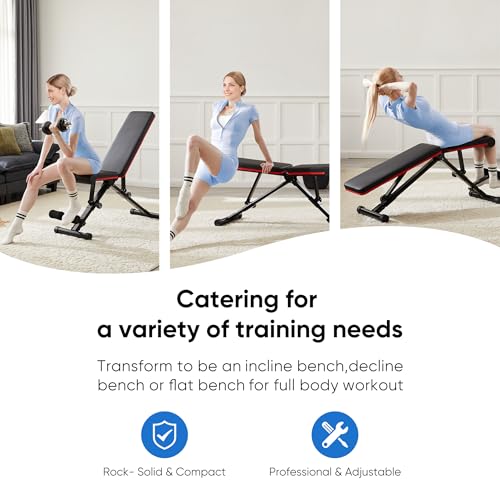 Aidoly Weight Bench, Adjustable Workout Bench for Home Gym, Foldable Bench Press for Full Body Strength Training, 795LBS Capacity, Incline Decline Sit-Up Benches - Thumbnail 3