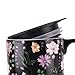 Topadorn Reusable 17 Oz Ceramic Travel Mug with Lid and Handle, Ceramic Coffee Mug with Color Box for Coffee Lovers, Microwave & Dishwasher Safe, Black Flower