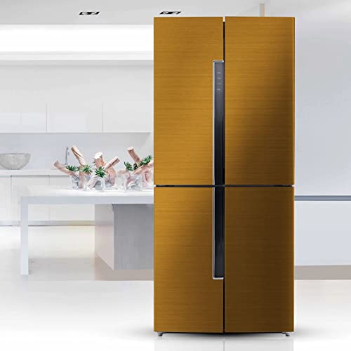 Wadile Stainless Steel Contact Paper Waterproof 15.7In X 78.7In, Metallic Peel And Stick Wallpaper, Self Adhesive Contact Paper For Countertops Kitchen Cabinet Refrigerator Appliances, Gold #TOP5