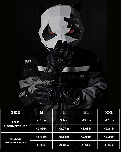 Iron Jia's Motorcycle Gloves Winter Warm Touch Screen Waterproof Windproof Protective Clothing (Black, Xl) #TOP5