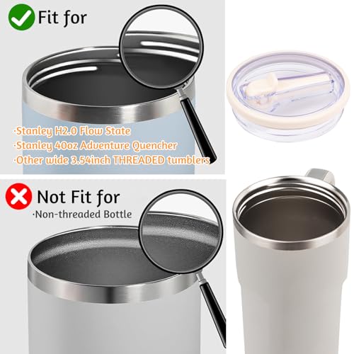 2 Stück Deckel für Stanley Cup 40oz Flip Straw Deckel Auslaufsicher Wiederverwendbare Staubdichte Trinkhalmen Abdeckungen Ersatzdeckel Kompatibel mit Stanley 40oz Becher Perfekt für Schule,Haus(T)