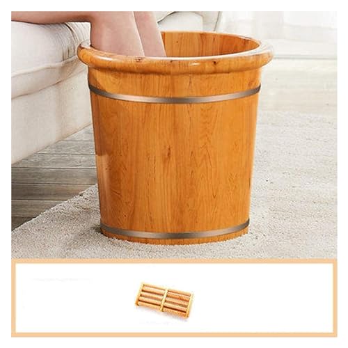 Bañera para pies de madera maciza con masaje