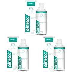elmex Collutorio Sensitive 1 Flacone da 400ml Protezione Extra dai Denti Sensibili e dalla Carie Radicolare (Confezione da 3)