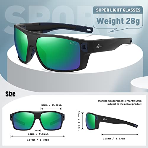 Bevi Square Polarized Sunglasses UV 400 Protection with TR90 Lightweight Frame Glasses for Women Men3