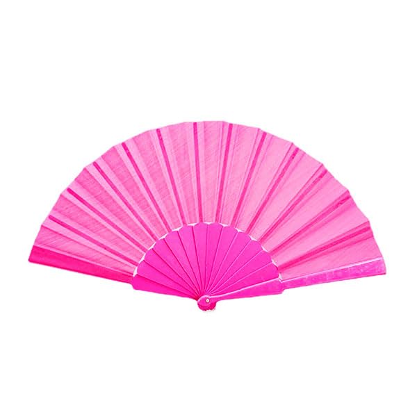 QISEQIRO 12 Pieces Silk Folding Fan, Handheld Fans, Summer Vintage Dancing Party Hand Fans for Wedding Festival Party Decoration (Pink)