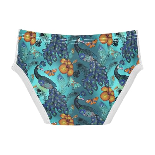visesunny Boys Potty Training Underwear Pattern Peacock Breathe Cotton Briefs Size 2T-8Y for Toddler2
