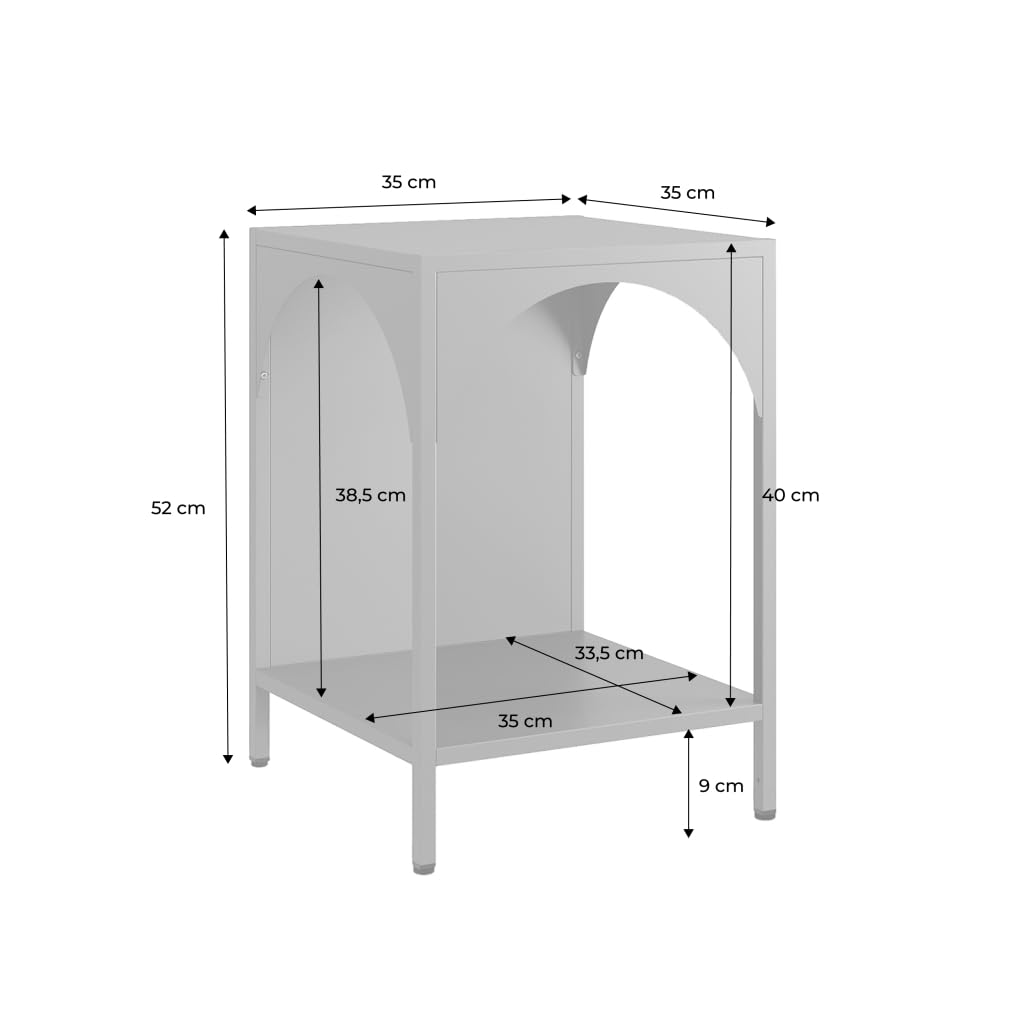 sweeek - Lot de 2 Tables de Chevet. Tables d'appoint en métal Style Industriel. Bleu Clair. L 35 x l 35 x H 52cm
