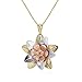 Produktbild Good dress Pflanze Kupfer Kabel Kette Anhänger Halskette K Gold Zirkon Halskette Blume Geformt Anhänger Klassische Weibliche Halskette Gelbgold Schmuck, Gold