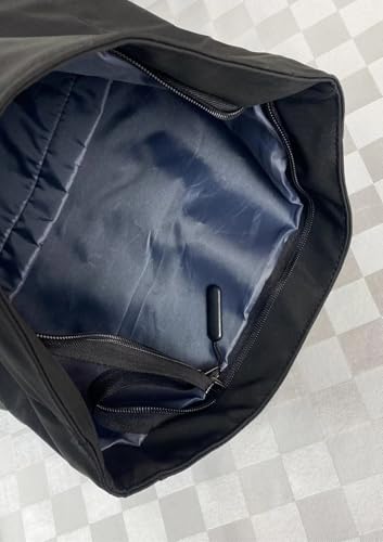 Image of Glowic Stylish Black Roll-Top Backpack for Men & Women | Lightweight, Water-Resistant, Spacious with Front Zipper Pocket | Ideal for Daily Use (WBAG-117)