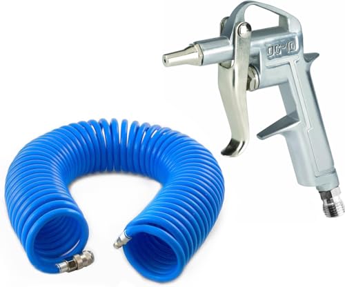 Conjunto de pistola de soplar aire con manguera aire comprimidos 6 x 8 mm, 5 metros