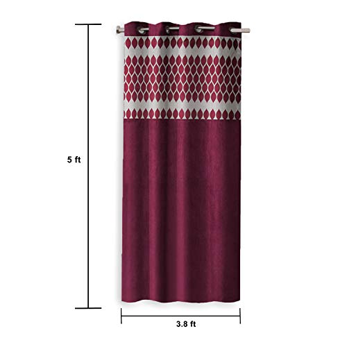 Image of Amazon Brand - Solimo Cadenza Polyester Curtain, Window, Red, Pack of 2- 5 Feet (1.52 m)